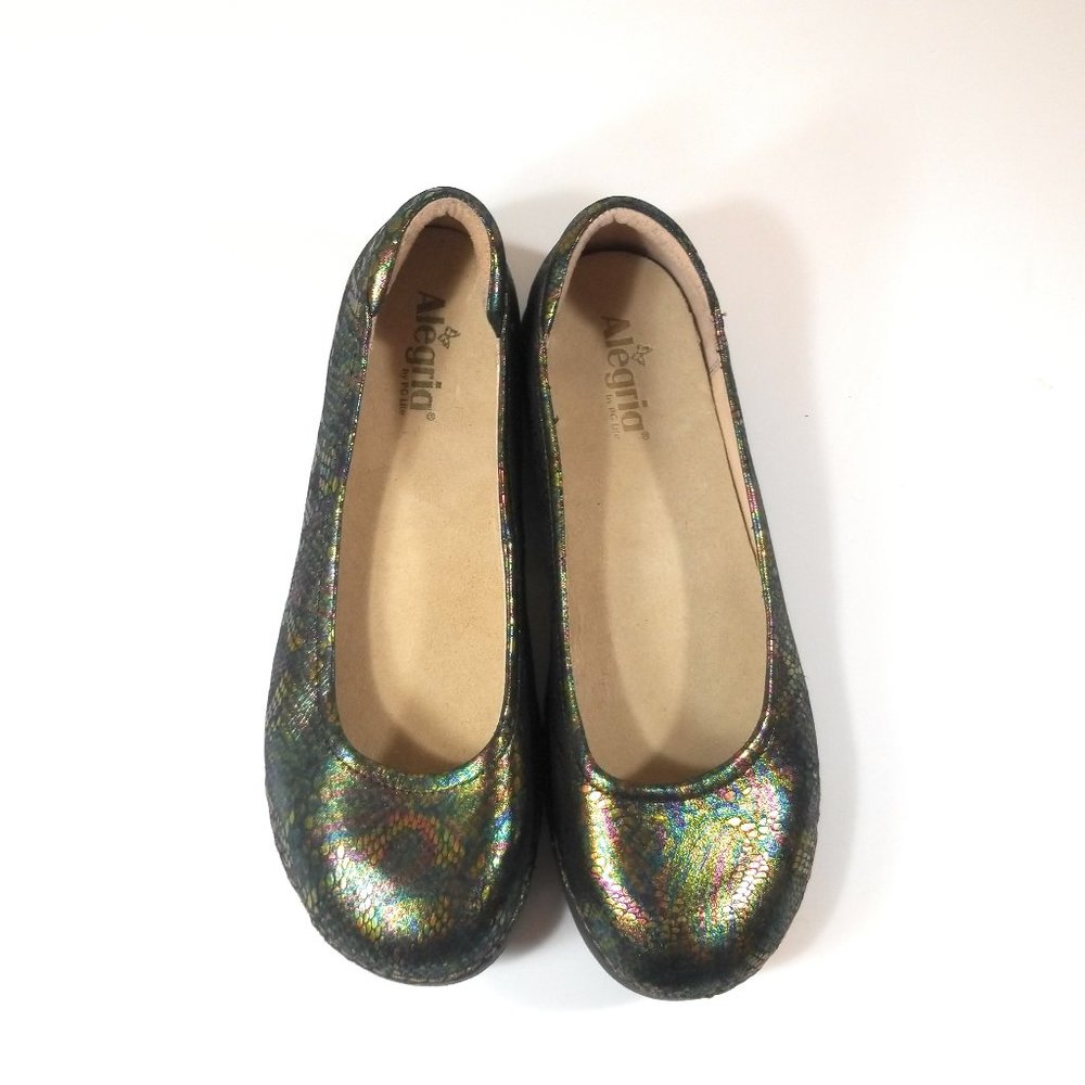 New Alegria PET-238 Women Loafers Petal Thrones Iridescent Metallic Flats Sz 12